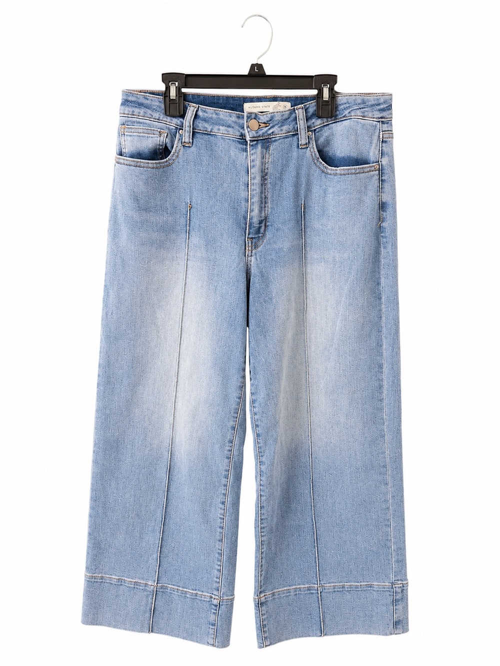 Altar’d State Size 31 Light Wash Wide Leg Crop Jeans High Rise - Picture 2 of 6